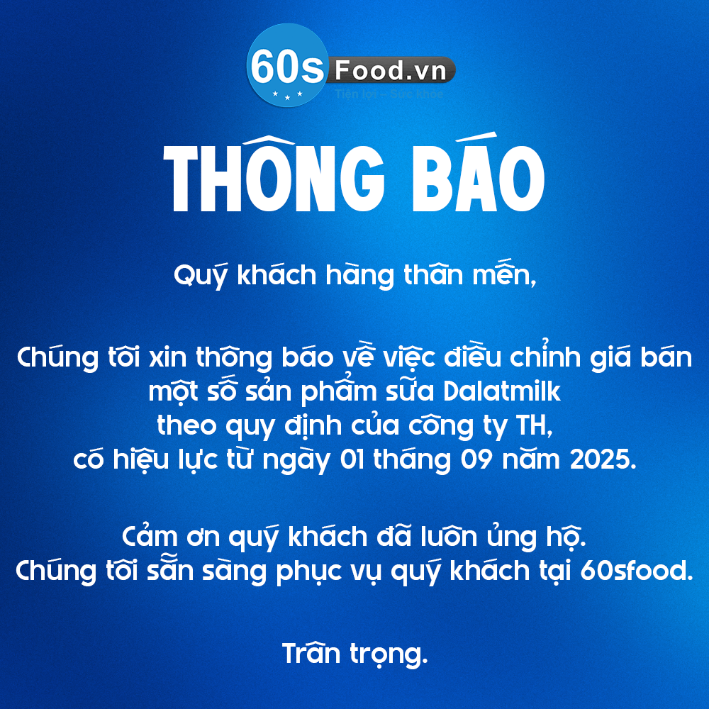 [THÔNG BÁO] Lịch Nghỉ Lễ 2/9 & Điều chỉnh giá sữa thanh trùng Dalatmilk